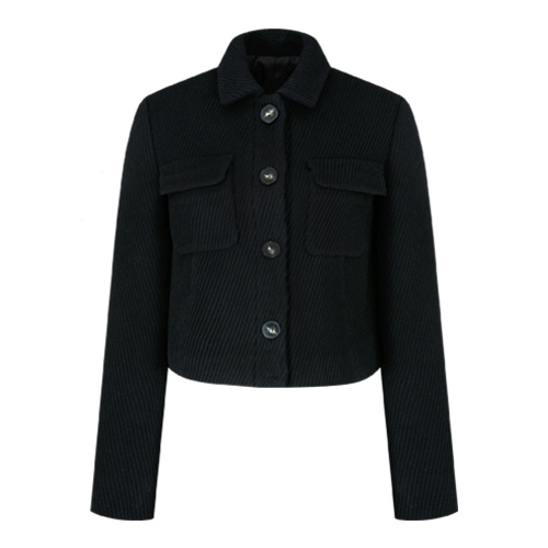 Wool twill black jacket